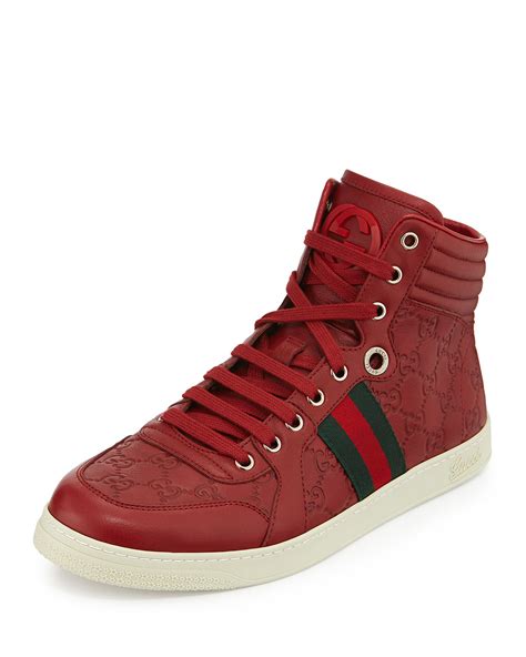 gucci brooklyn sneaker red|Gucci red web sneakers.